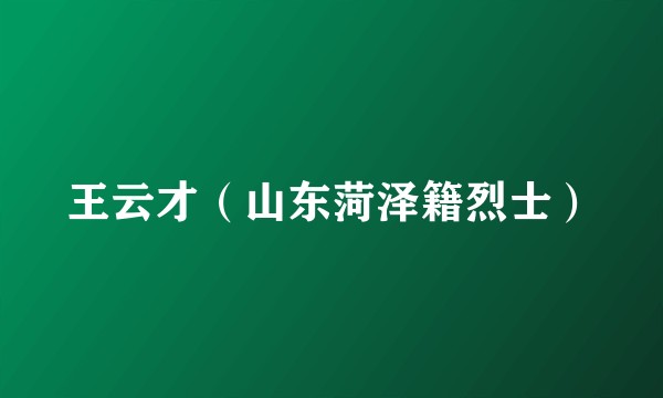 王云才（山东菏泽籍烈士）