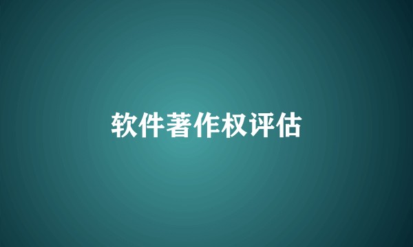 软件著作权评估