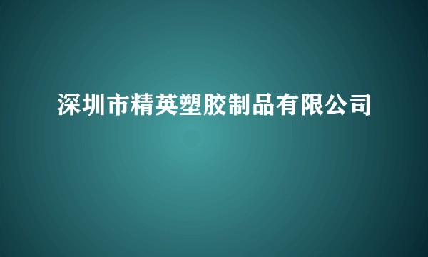深圳市精英塑胶制品有限公司