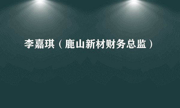李嘉琪（鹿山新材财务总监）