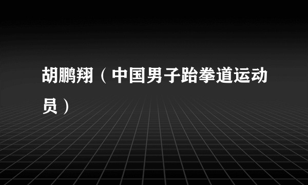 胡鹏翔（中国男子跆拳道运动员）