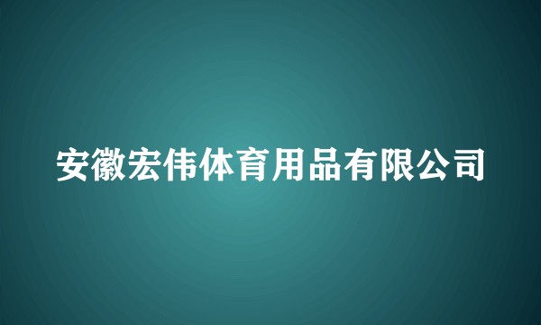 安徽宏伟体育用品有限公司