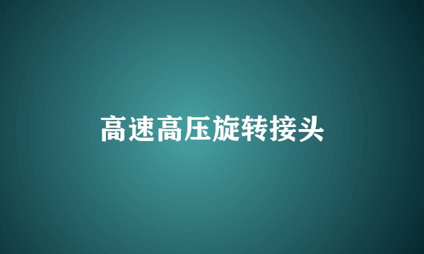 高速高压旋转接头