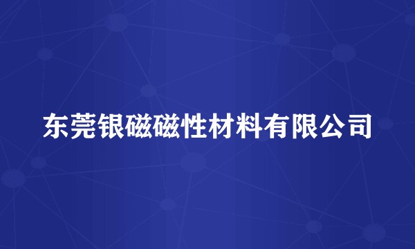 东莞银磁磁性材料有限公司