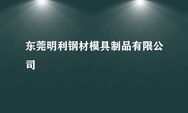 东莞明利钢材模具制品有限公司