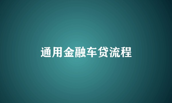 通用金融车贷流程