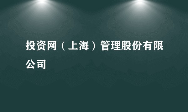 投资网（上海）管理股份有限公司