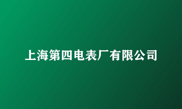 上海第四电表厂有限公司