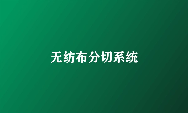 无纺布分切系统