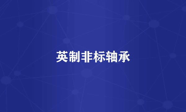 英制非标轴承