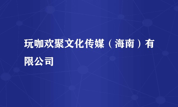 玩咖欢聚文化传媒（海南）有限公司