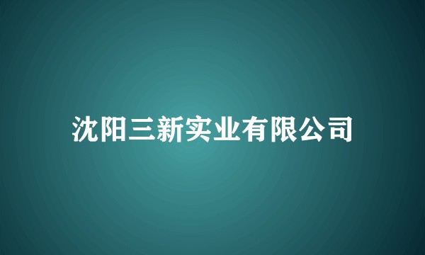 沈阳三新实业有限公司