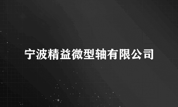 宁波精益微型轴有限公司