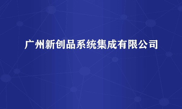广州新创品系统集成有限公司