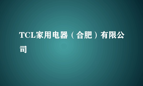 TCL家用电器（合肥）有限公司