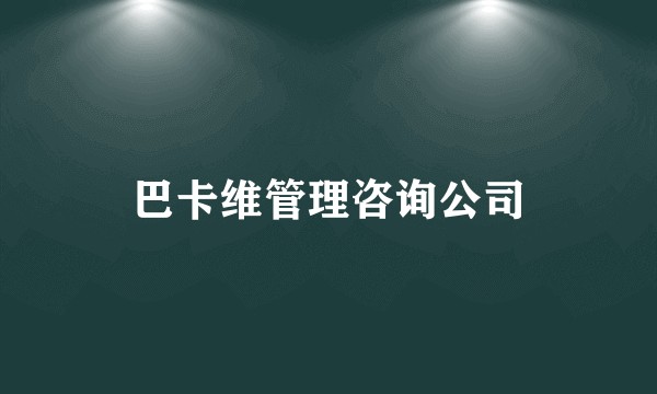 巴卡维管理咨询公司