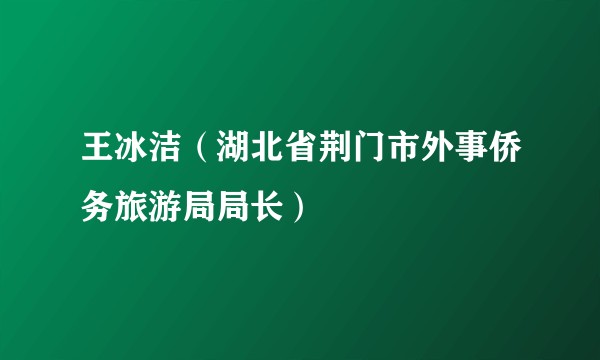 王冰洁（湖北省荆门市外事侨务旅游局局长）