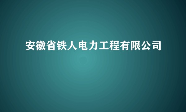 安徽省铁人电力工程有限公司