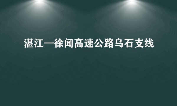 湛江—徐闻高速公路乌石支线