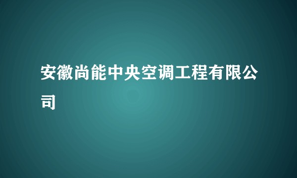 安徽尚能中央空调工程有限公司