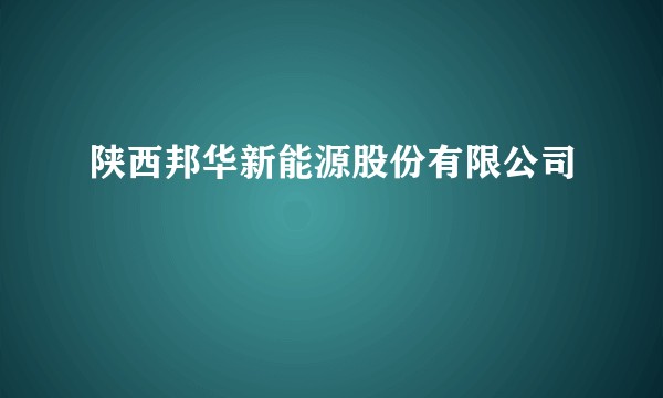 陕西邦华新能源股份有限公司