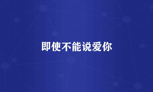 即使不能说爱你