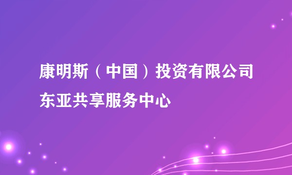 康明斯（中国）投资有限公司东亚共享服务中心