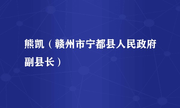 熊凯（赣州市宁都县人民政府副县长）
