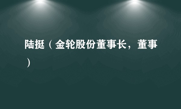 陆挺（金轮股份董事长，董事）