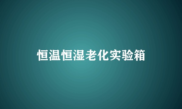 恒温恒湿老化实验箱