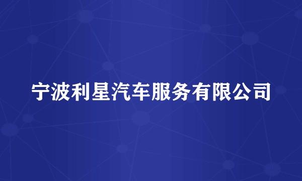 宁波利星汽车服务有限公司