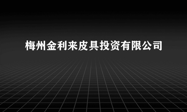 梅州金利来皮具投资有限公司