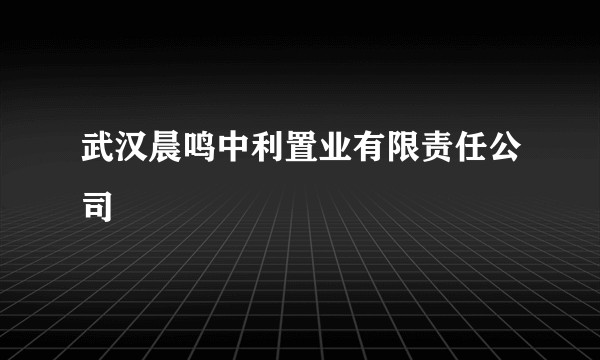 武汉晨鸣中利置业有限责任公司