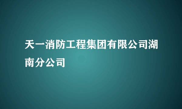 天一消防工程集团有限公司湖南分公司