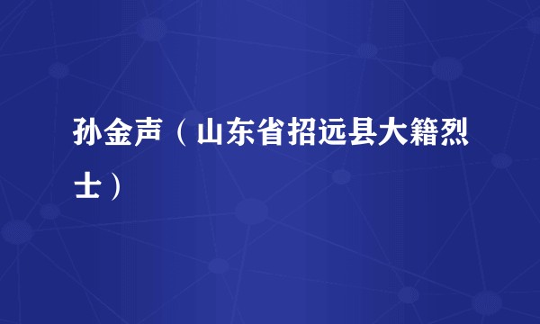 孙金声（山东省招远县大籍烈士）
