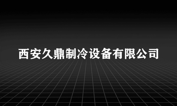 西安久鼎制冷设备有限公司
