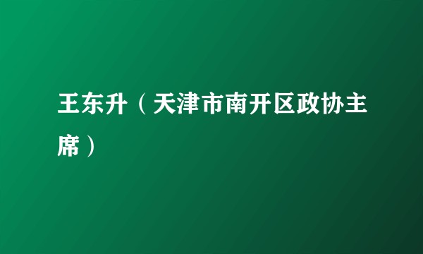 王东升（天津市南开区政协主席）