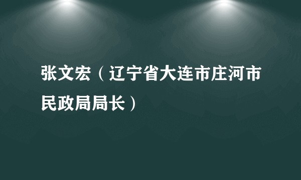 张文宏（辽宁省大连市庄河市民政局局长）