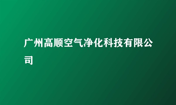 广州高顺空气净化科技有限公司
