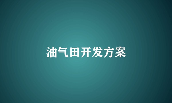油气田开发方案