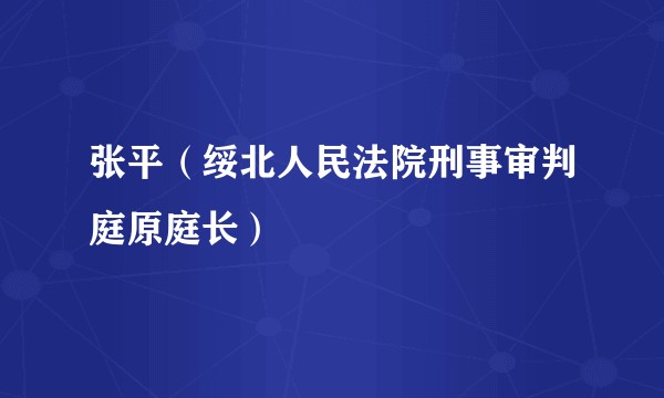 张平（绥北人民法院刑事审判庭原庭长）