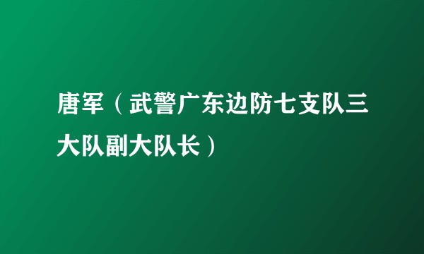 唐军（武警广东边防七支队三大队副大队长）