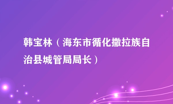 韩宝林（海东市循化撒拉族自治县城管局局长）
