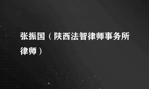 张振国（陕西法智律师事务所律师）