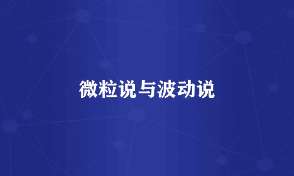 微粒说与波动说