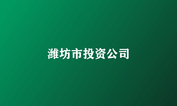 潍坊市投资公司