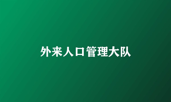 外来人口管理大队