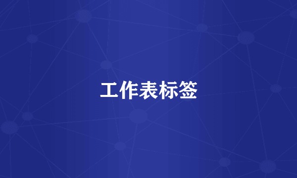 工作表标签