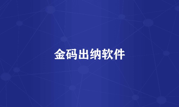金码出纳软件