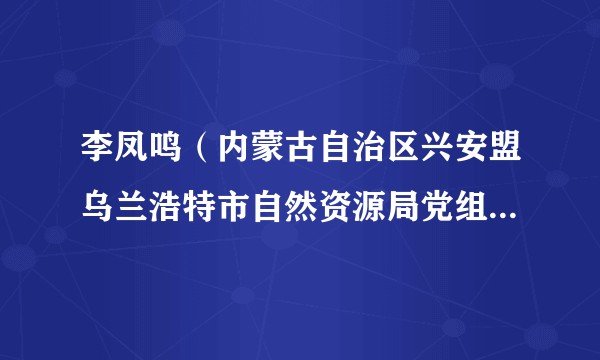 李凤鸣（内蒙古自治区兴安盟乌兰浩特市自然资源局党组成员、副局长）